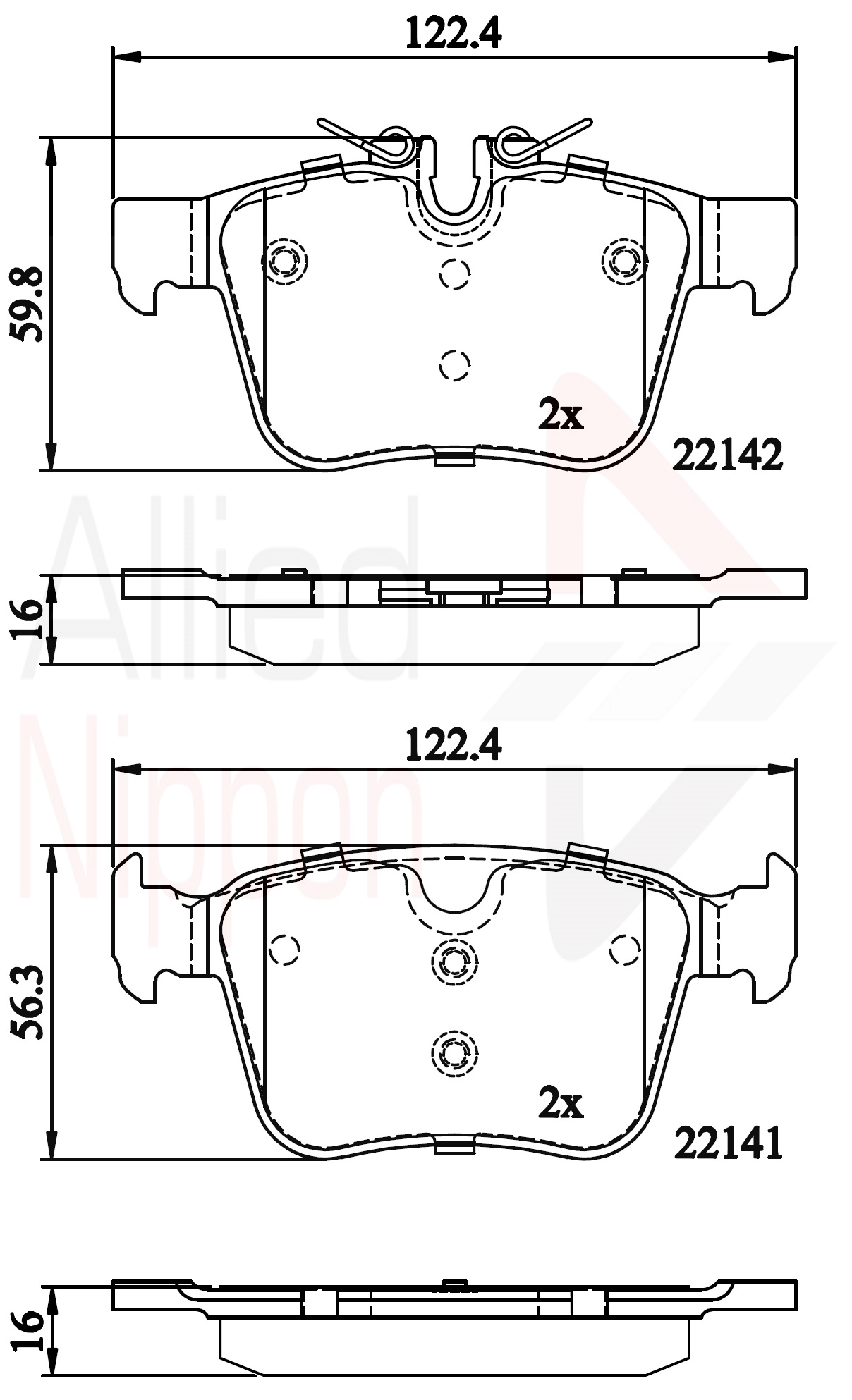 ALLIED NIPPON fékbetétkészlet, tárcsafék - ADB02255 - TothCarparts