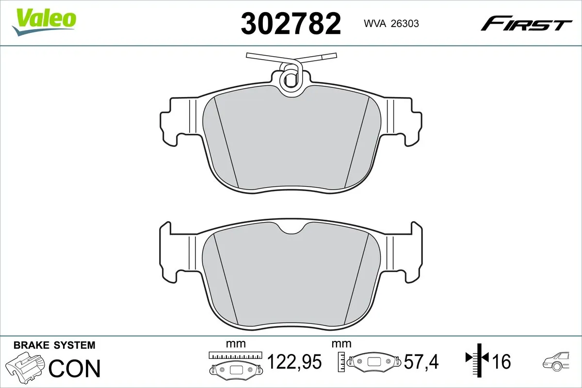 VALEO fékbetétkészlet, tárcsafék - 302782 - TothCarparts