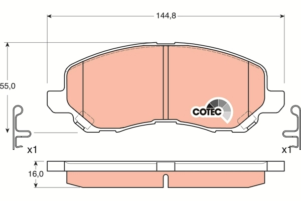 TRW fékbetétkészlet, tárcsafék - GDB3287AT - TothCarparts