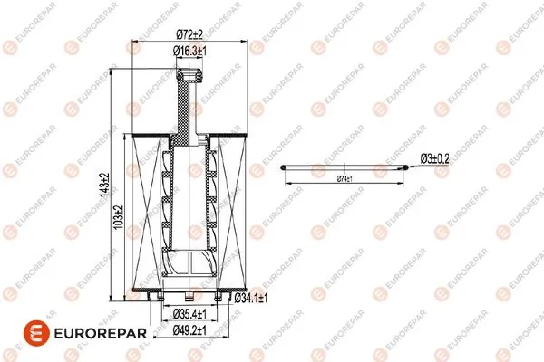 EUROREPAR olajszűrő - 1680096480 - TothCarparts