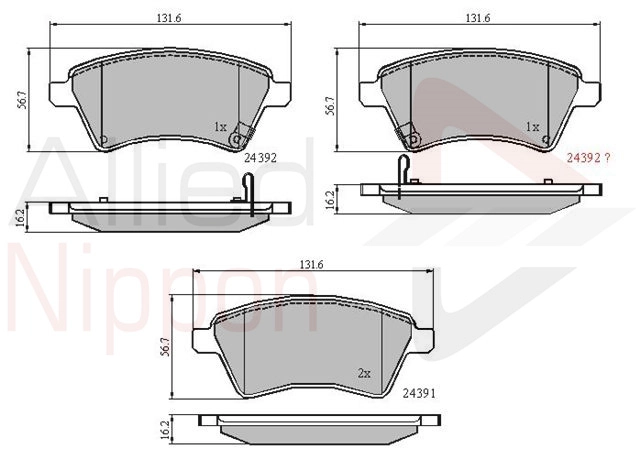 ALLIED NIPPON fékbetétkészlet, tárcsafék - ADB31513 - TothCarparts