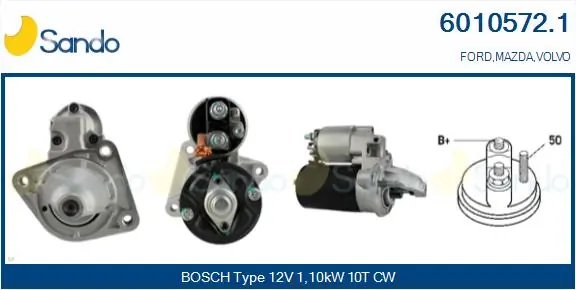 SANDO önindító - 6010572.1 - TothCarparts