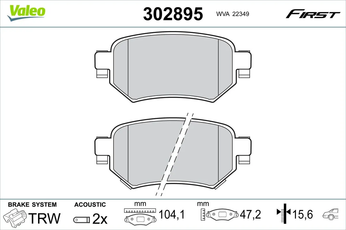 VALEO fékbetétkészlet, tárcsafék - 302895 - TothCarparts