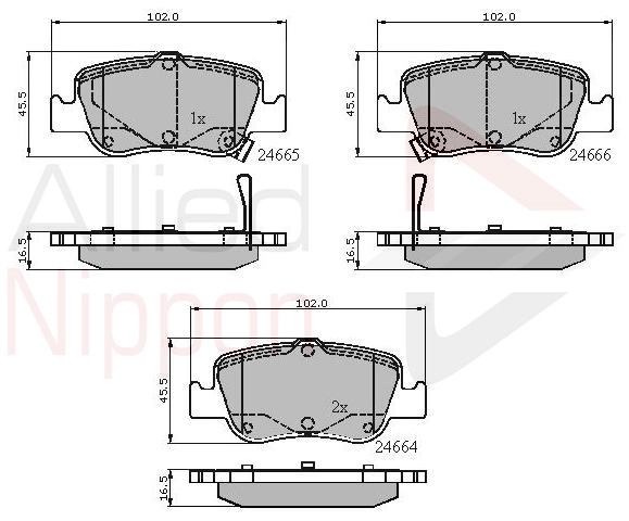 ALLIED NIPPON fékbetétkészlet, tárcsafék - ADB31572 - TothCarparts
