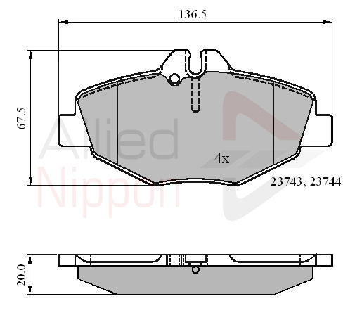 ALLIED NIPPON fékbetétkészlet, tárcsafék - ADB01209 - TothCarparts