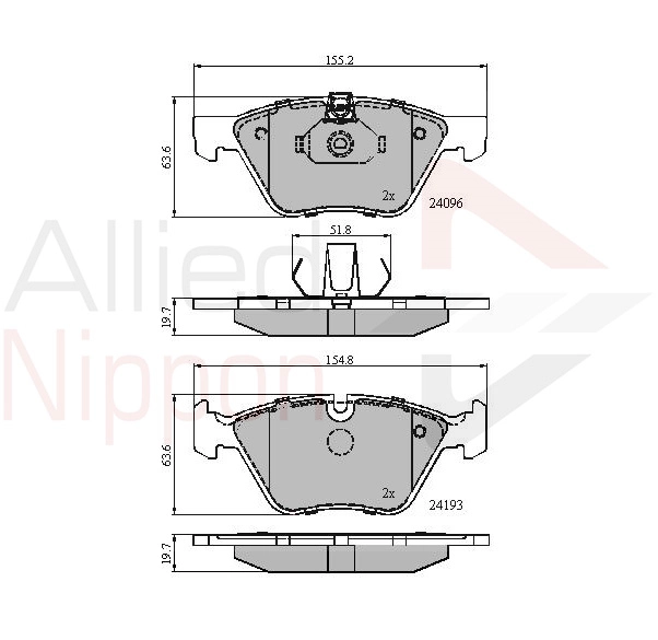 ALLIED NIPPON fékbetétkészlet, tárcsafék - ADB01300 - TothCarparts