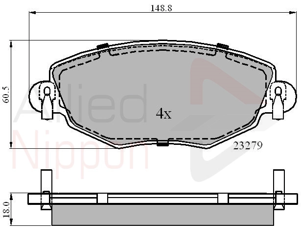 ALLIED NIPPON fékbetétkészlet, tárcsafék - ADB01110 - TothCarparts