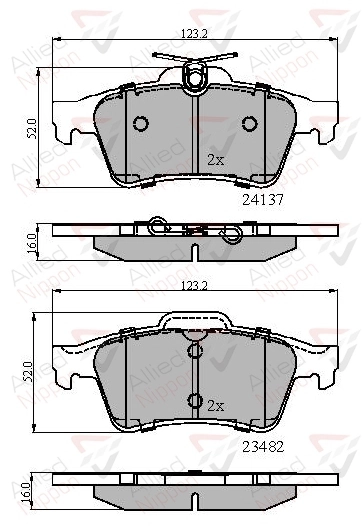 ALLIED NIPPON fékbetétkészlet, tárcsafék - ADB01599 - TothCarparts