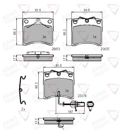 ALLIED NIPPON fékbetétkészlet, tárcsafék - ADB11636 - TothCarparts