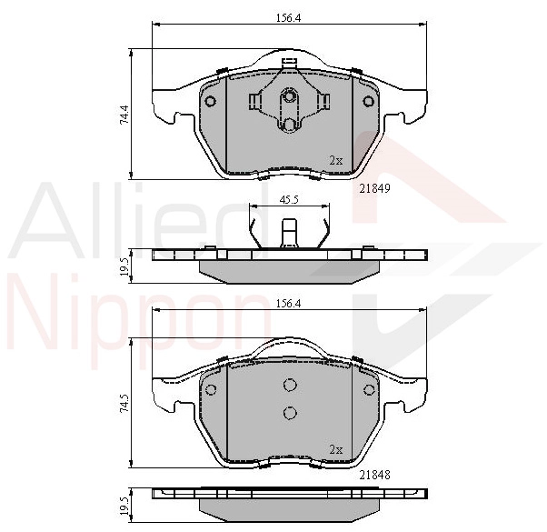 ALLIED NIPPON fékbetétkészlet, tárcsafék - ADB0715 - TothCarparts