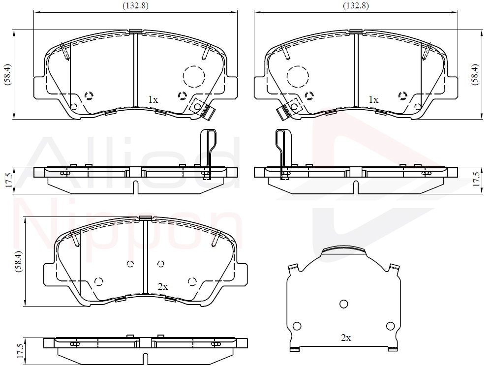 ALLIED NIPPON fékbetétkészlet, tárcsafék - ADB32493 - TothCarparts