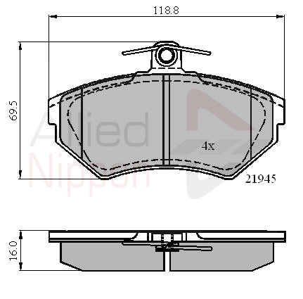 ALLIED NIPPON fékbetétkészlet, tárcsafék - ADB0989 - TothCarparts