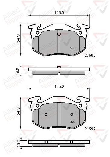 ALLIED NIPPON fékbetétkészlet, tárcsafék - ADB01080 - TothCarparts
