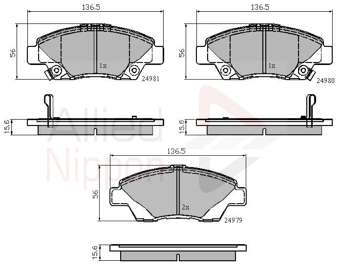 ALLIED NIPPON fékbetétkészlet, tárcsafék - ADB32036 - TothCarparts