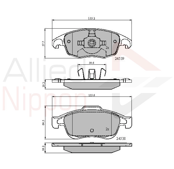 ALLIED NIPPON fékbetétkészlet, tárcsafék - ADB01719 - TothCarparts