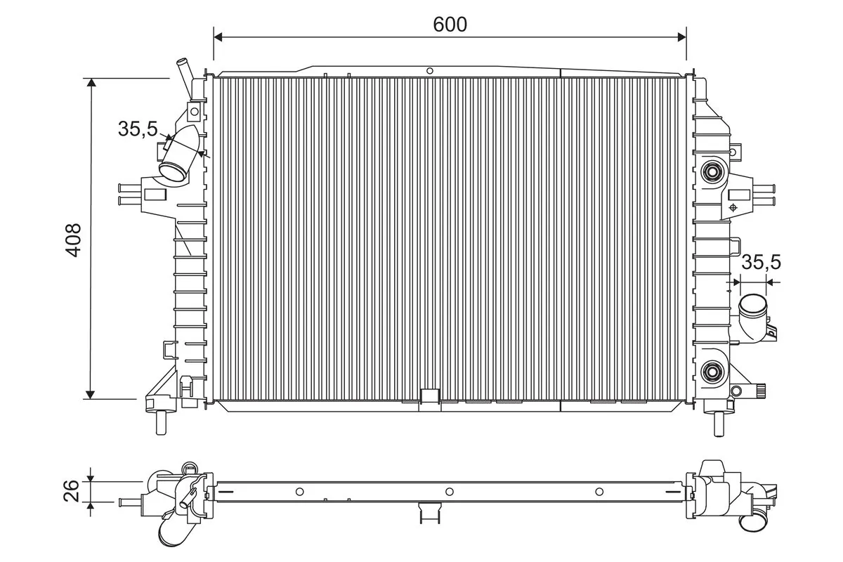 VALEO hűtő, motorhűtés - 701202 - TothCarparts