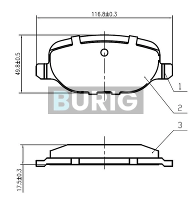 Burig fékbetétkészlet, tárcsafék - B020648 - TothCarparts