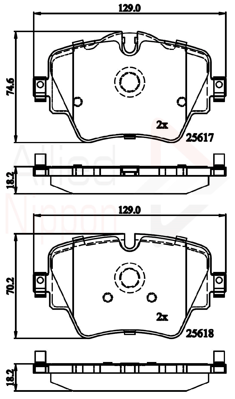 ALLIED NIPPON fékbetétkészlet, tárcsafék - ADB02319 - TothCarparts