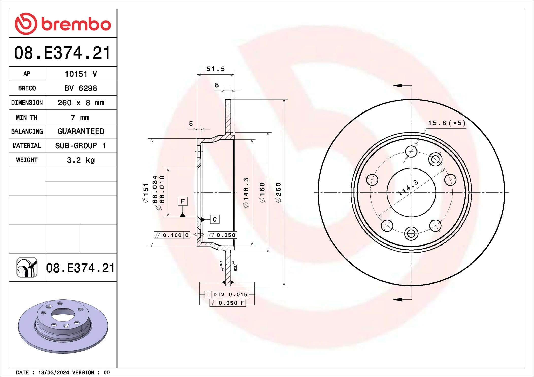 AP féktárcsa - 10151 V - TothCarparts