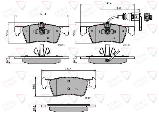 ALLIED NIPPON fékbetétkészlet, tárcsafék - ADB12015 - TothCarparts