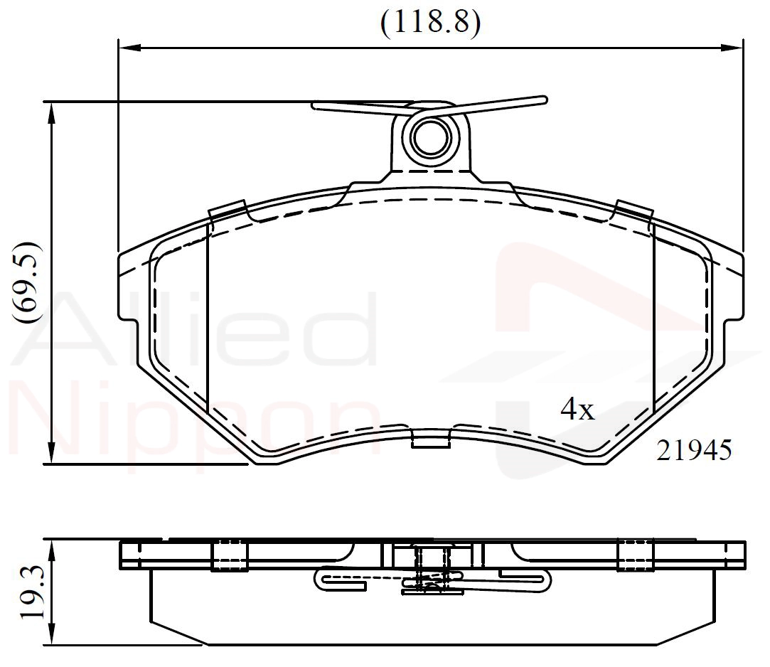 ALLIED NIPPON fékbetétkészlet, tárcsafék - ADB0736 - TothCarparts