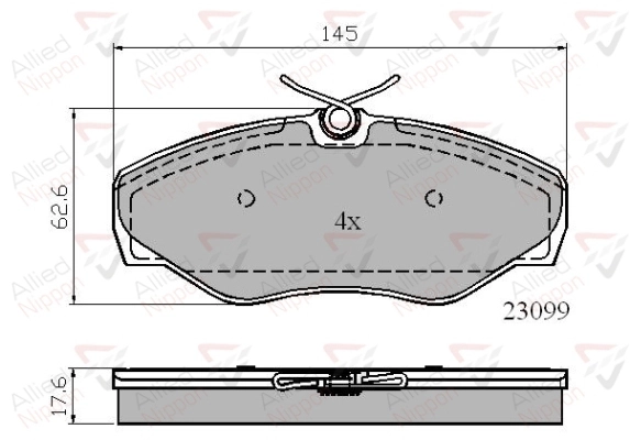 ALLIED NIPPON fékbetétkészlet, tárcsafék - ADB01780 - TothCarparts