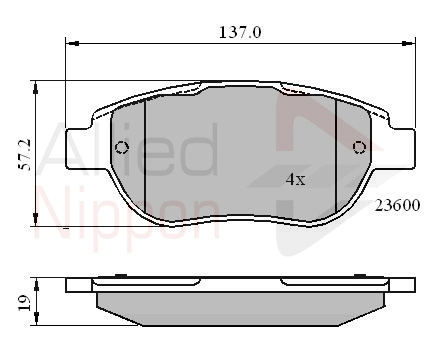 ALLIED NIPPON fékbetétkészlet, tárcsafék - ADB01748 - TothCarparts