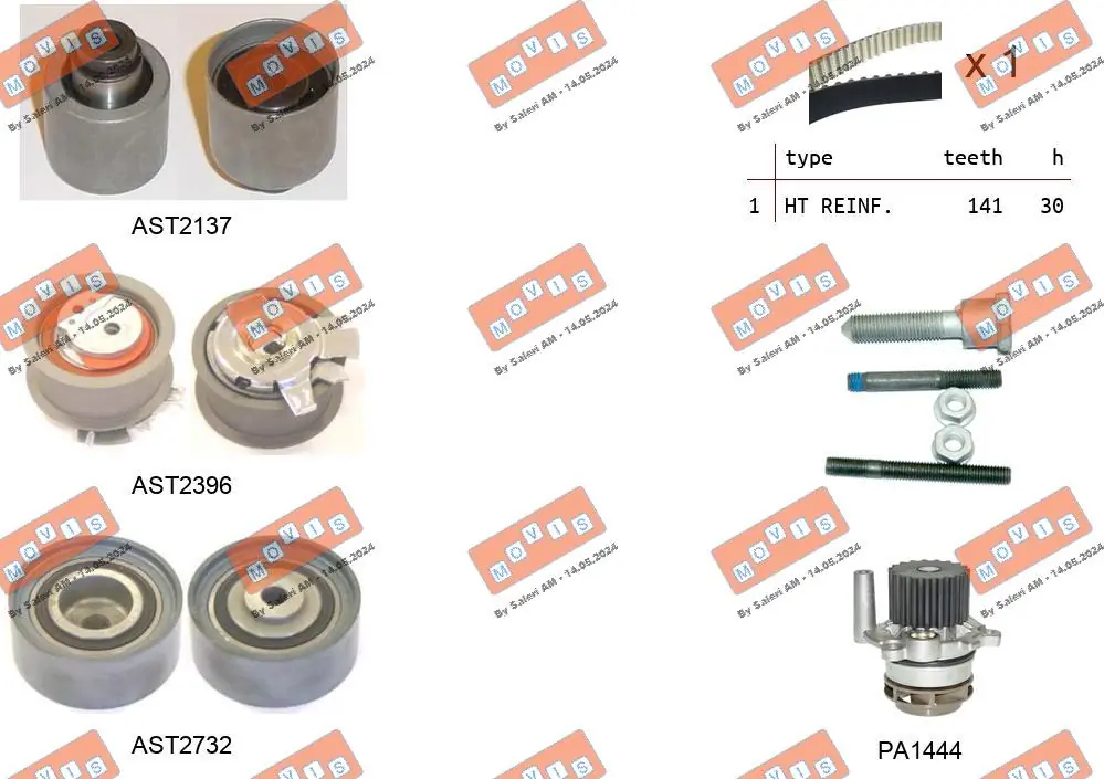 MOVIS Vízpumpa + fogasszíj készlet - ASTK1090PA2 - TothCarparts