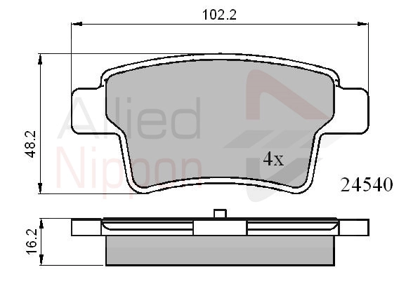 ALLIED NIPPON fékbetétkészlet, tárcsafék - ADB01713 - TothCarparts