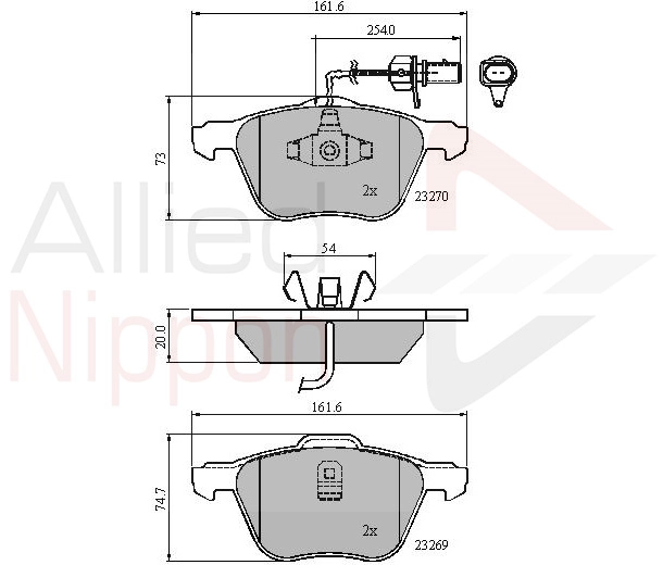 ALLIED NIPPON fékbetétkészlet, tárcsafék - ADB11136 - TothCarparts
