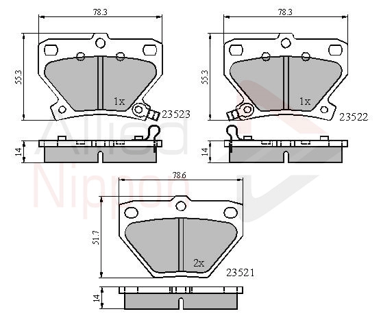 ALLIED NIPPON fékbetétkészlet, tárcsafék - ADB3841 - TothCarparts