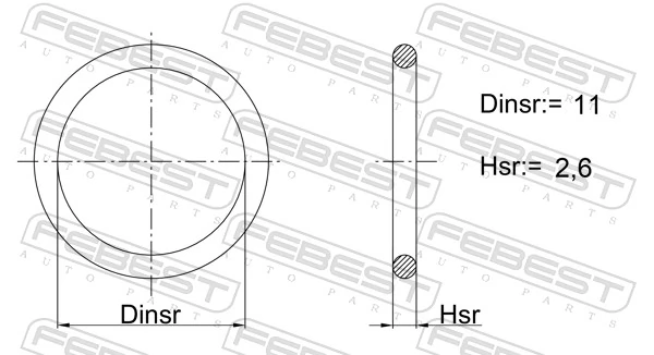 FEBEST tömítés, hűtőközeg-vezeték - 23400-030 - TothCarparts