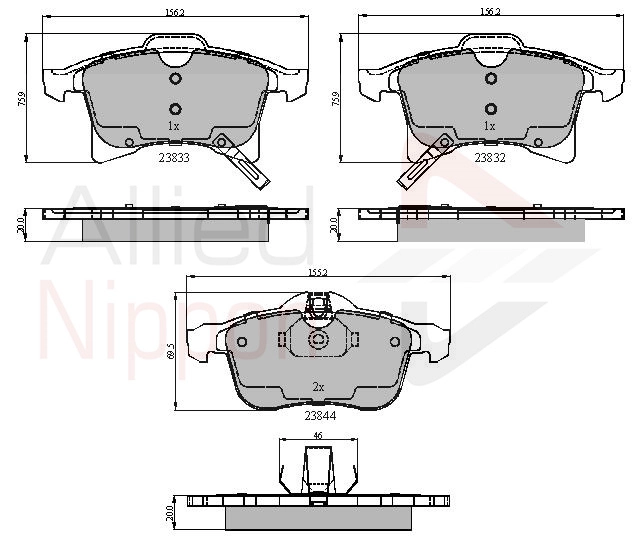 ALLIED NIPPON fékbetétkészlet, tárcsafék - ADB31307 - TothCarparts