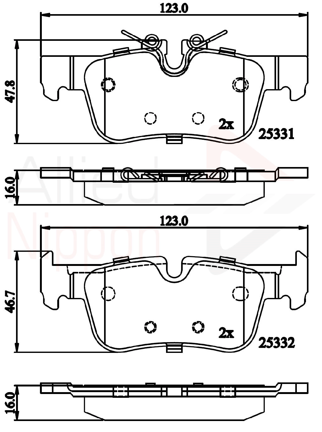 ALLIED NIPPON fékbetétkészlet, tárcsafék - ADB02318 - TothCarparts