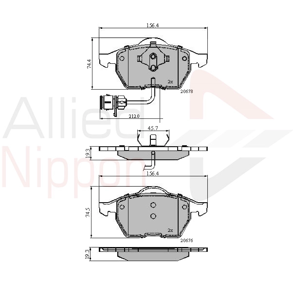ALLIED NIPPON fékbetétkészlet, tárcsafék - ADB1715 - TothCarparts