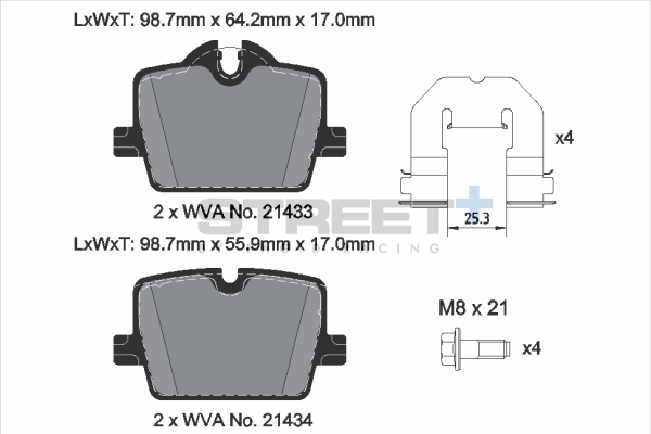 PAGID Racing fékbetétkészlet, tárcsafék - T8267SP2001 - TothCarparts
