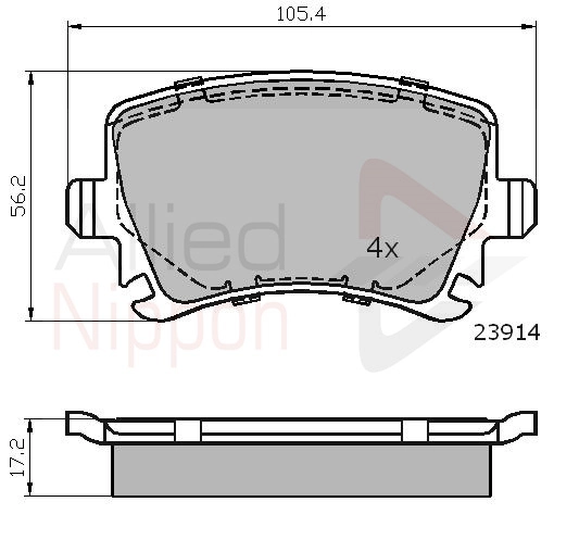 ALLIED NIPPON fékbetétkészlet, tárcsafék - ADB01284 - TothCarparts