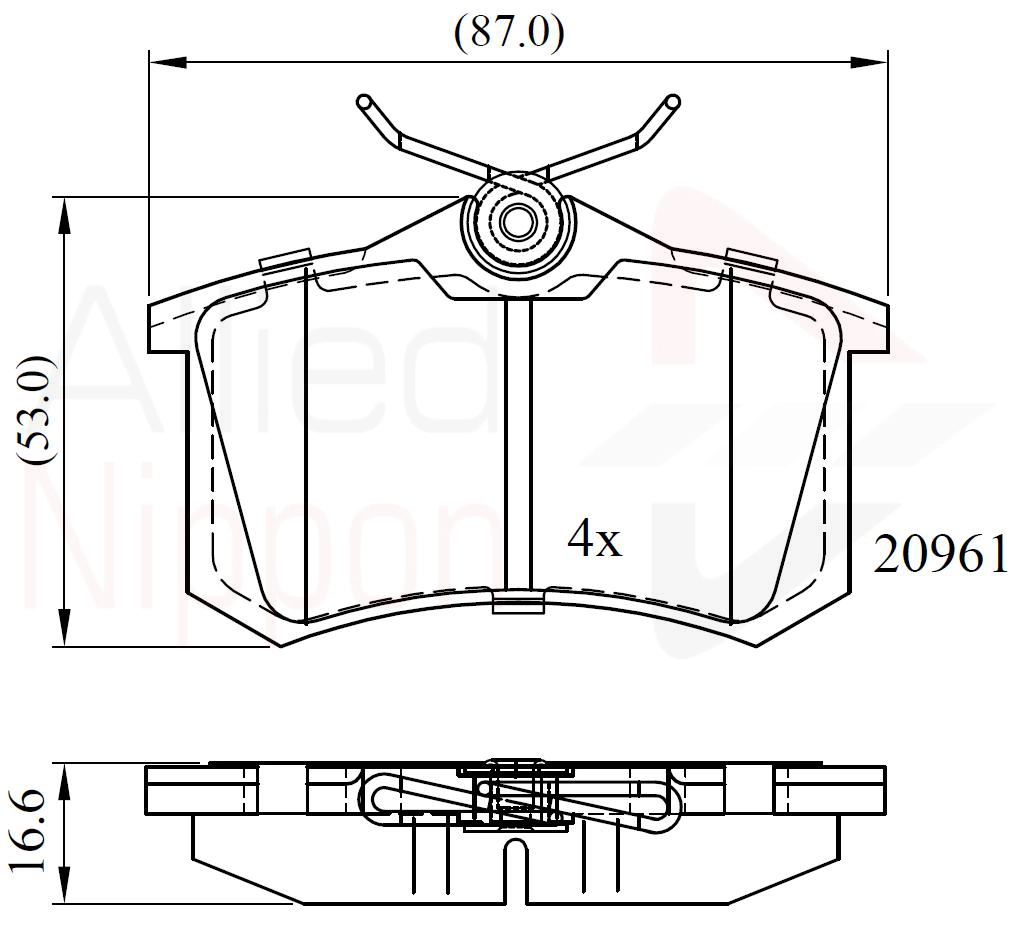 ALLIED NIPPON fékbetétkészlet, tárcsafék - ADB0797 - TothCarparts