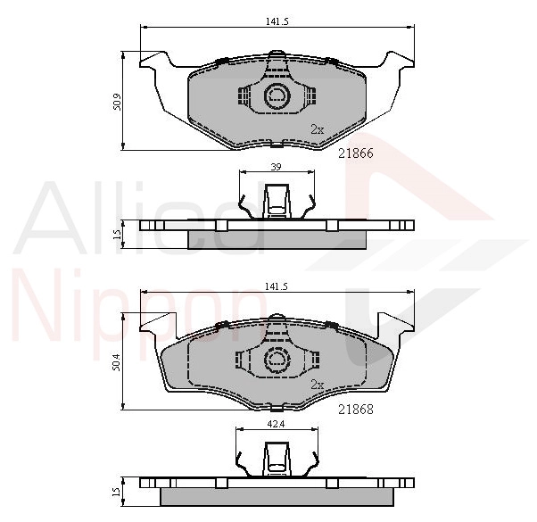 ALLIED NIPPON fékbetétkészlet, tárcsafék - ADB0180 - TothCarparts