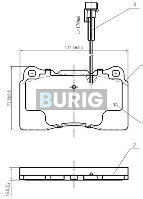Burig fékbetétkészlet, tárcsafék - B020652 - TothCarparts
