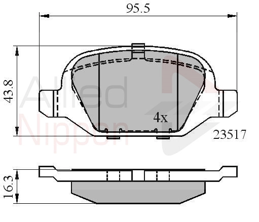 ALLIED NIPPON fékbetétkészlet, tárcsafék - ADB01559 - TothCarparts