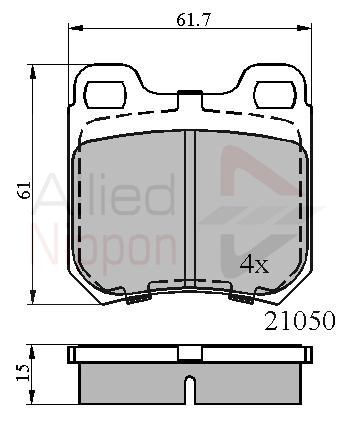 ALLIED NIPPON fékbetétkészlet, tárcsafék - ADB0741 - TothCarparts