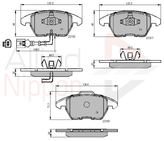 ALLIED NIPPON fékbetétkészlet, tárcsafék - ADB11224 - TothCarparts