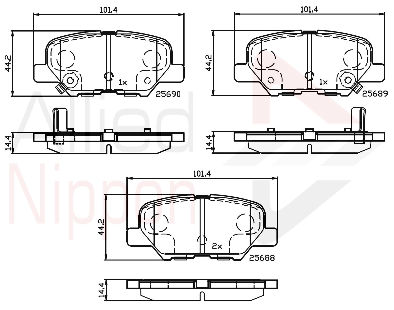 ALLIED NIPPON fékbetétkészlet, tárcsafék - ADB32238 - TothCarparts