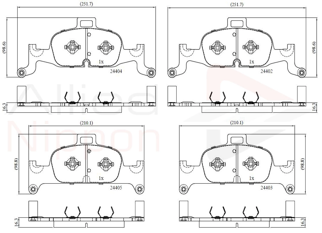 ALLIED NIPPON fékbetétkészlet, tárcsafék - ADB02365 - TothCarparts