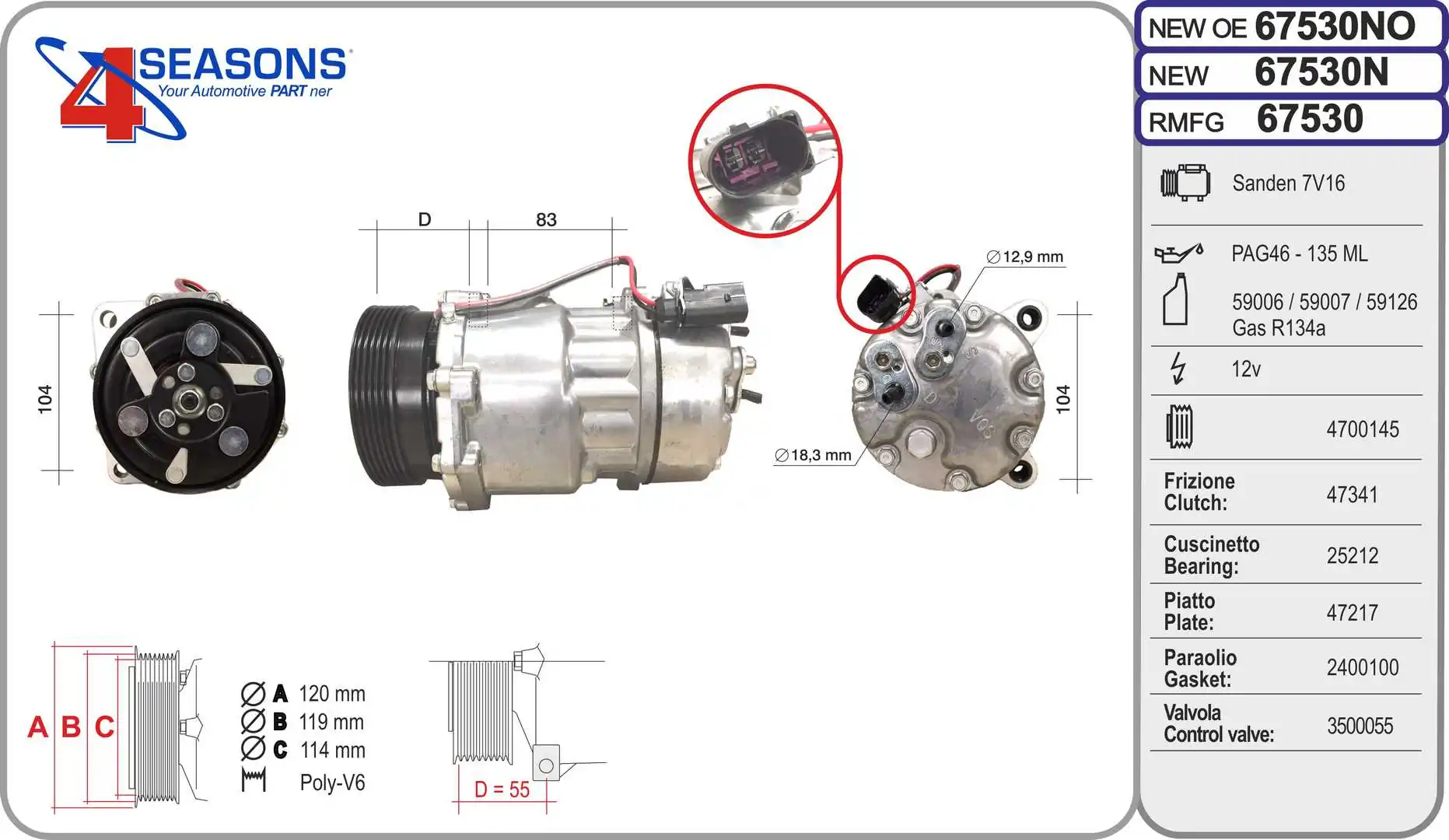 AHE kompresszor, klíma - 67530N - TothCarparts