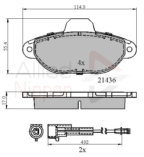 ALLIED NIPPON fékbetétkészlet, tárcsafék - ADB2509 - TothCarparts