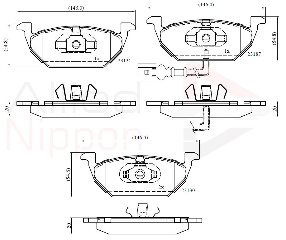 ALLIED NIPPON fékbetétkészlet, tárcsafék - ADB1851 - TothCarparts