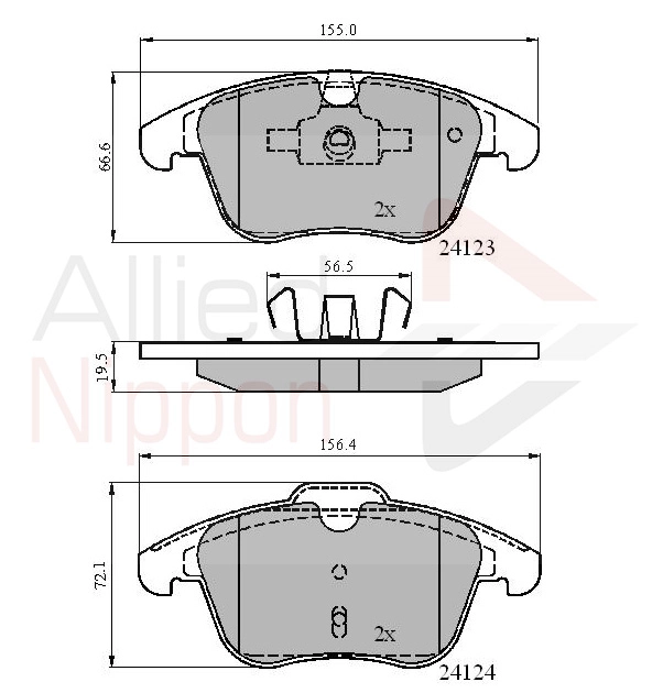 ALLIED NIPPON fékbetétkészlet, tárcsafék - ADB01591 - TothCarparts