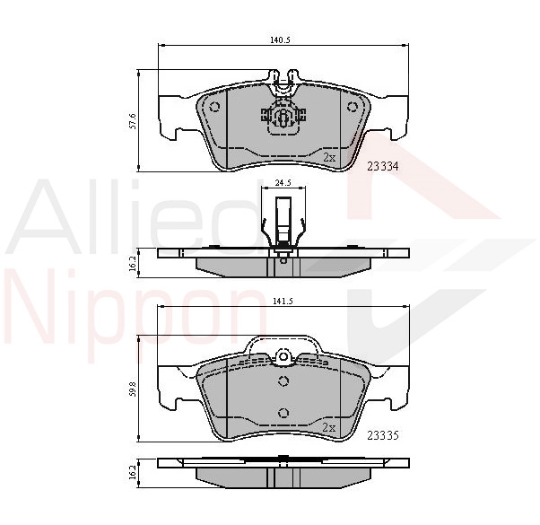 ALLIED NIPPON fékbetétkészlet, tárcsafék - ADB01118 - TothCarparts